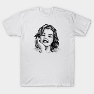 marilyne monroe vintage hand drawing illustration design T-Shirt